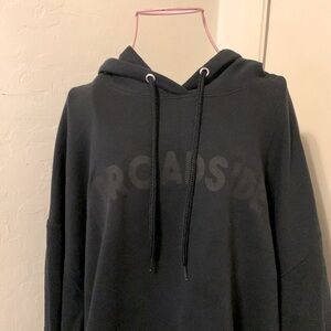 Men's Port & Company Black "Broadside" Drawstring Hood fleece Sweatshirt- 2XL